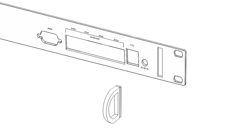 APU4d4- Blende und Griff Network security in rack format: The PC Engines APU4D4 with OPNsense in a 19-inch housing