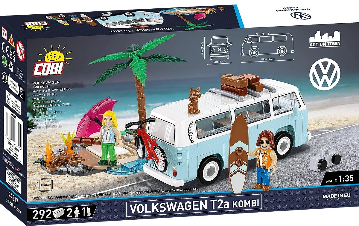 COBI-24617 Volkswagen T2a Kombi &#8211; The Bulli for summer vacations in miniature format